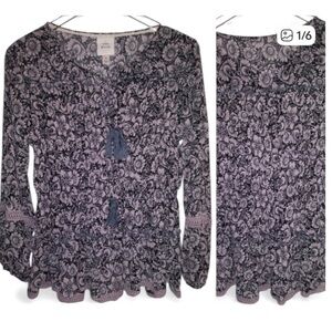 Knox Rose | Pink Floral Boho Blouse Sz S